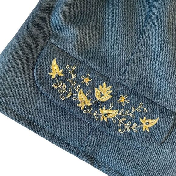 Vintage 90s Liz wear Petite Black and gold embroidered beaded vest - Picture 4 of 11